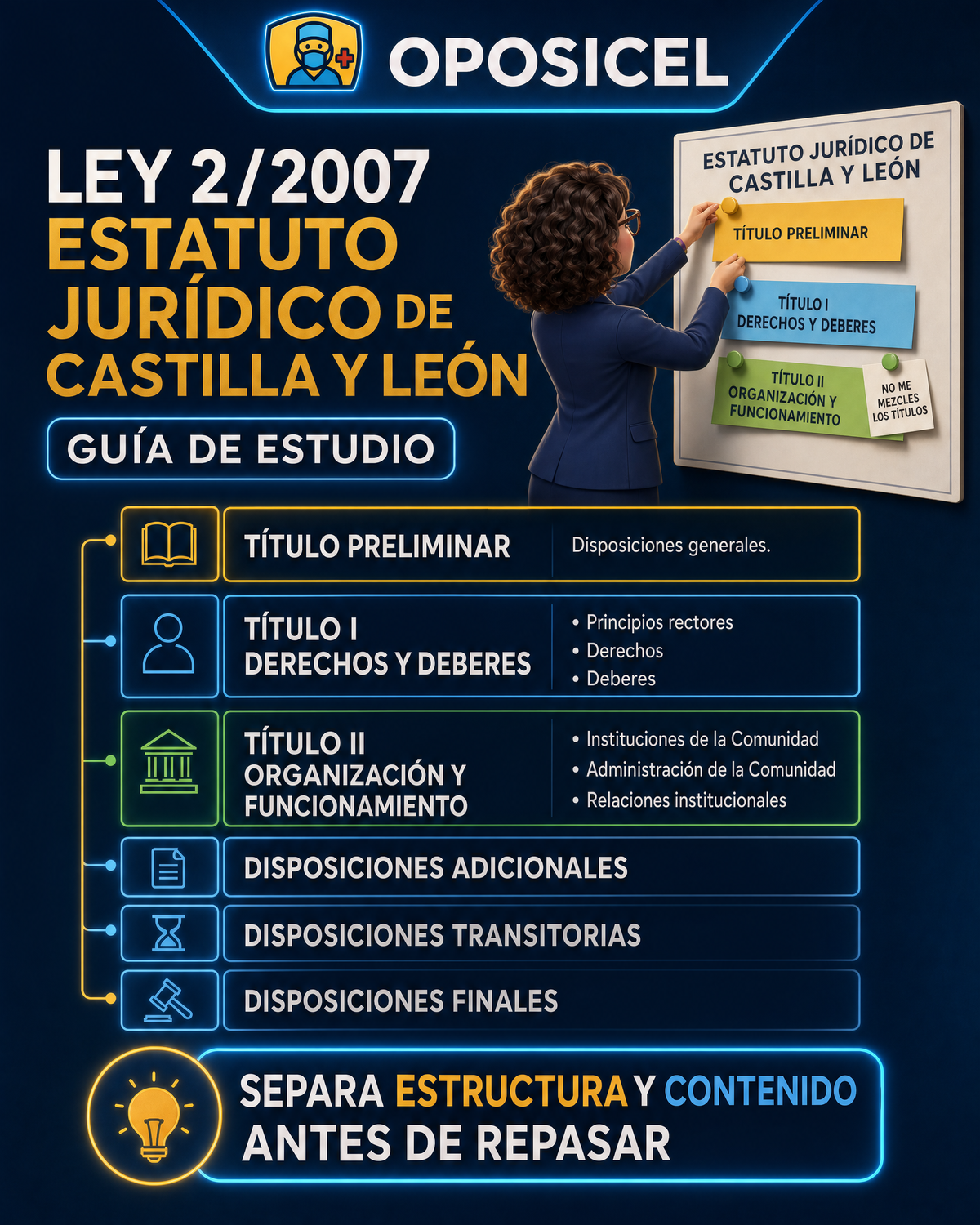 OPOSICEL: portada de Ley 2/2007: Estatuto Jurídico de Castilla y León